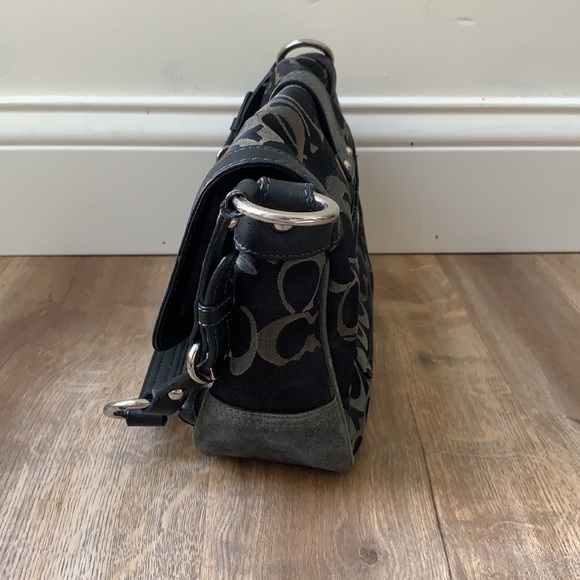 Coach Black Signature Optic C Satchel Bag - Picture 4 of 13